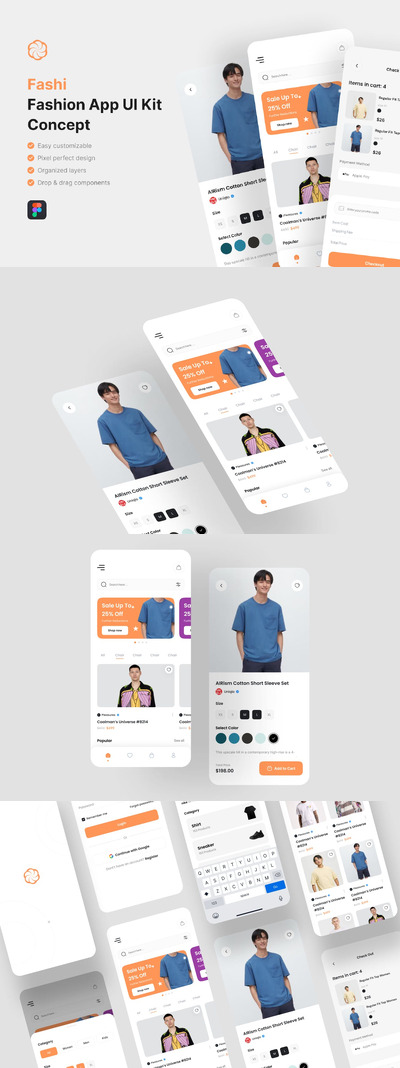 时尚电商应用APP UI KIT (FIG)