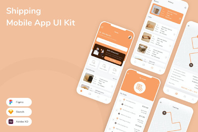 发货移动应用 APP UI KIT (SKETCH,FIG,XD)