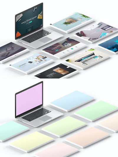 MacBook Pro电脑屏幕UI设计展示样机 (PSD)