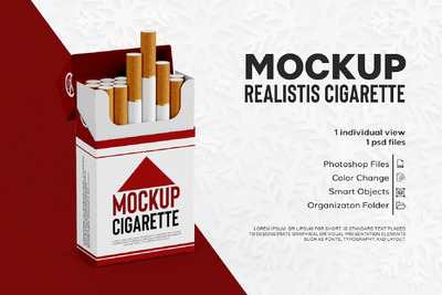 烟盒实物模型产品包装样机 (JPG,PDF,PSD)