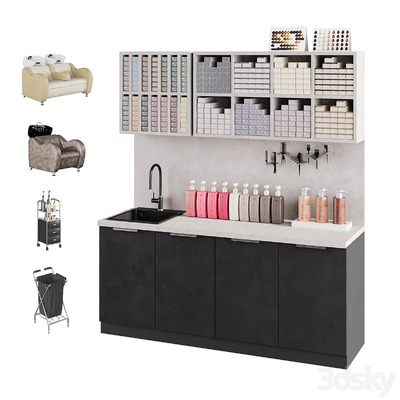 美容院工具和家具设备3D模型（OBJ,MAX）