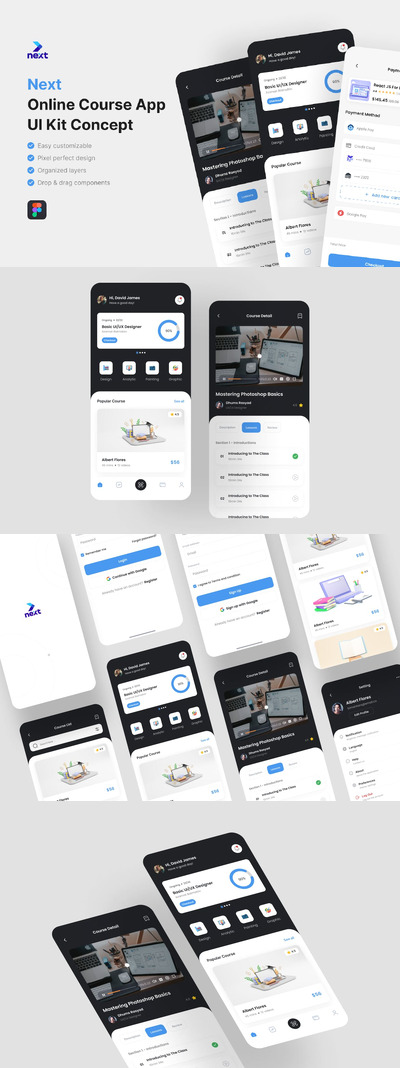 在线课程应用App UI Kit (FIG)