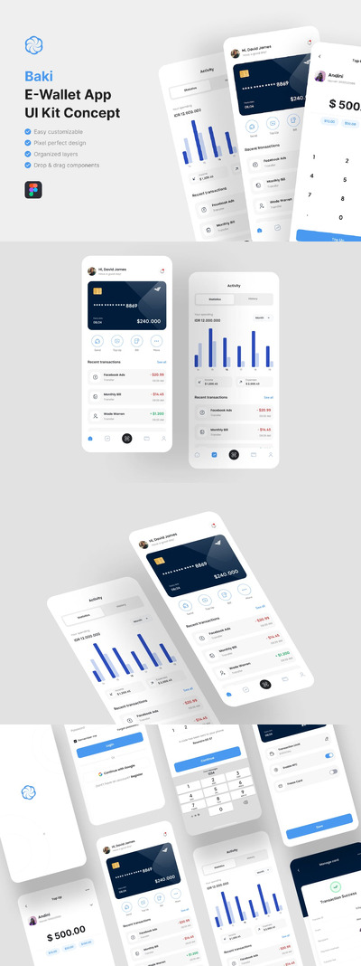 电子钱包应用App UI Kit (FIG)