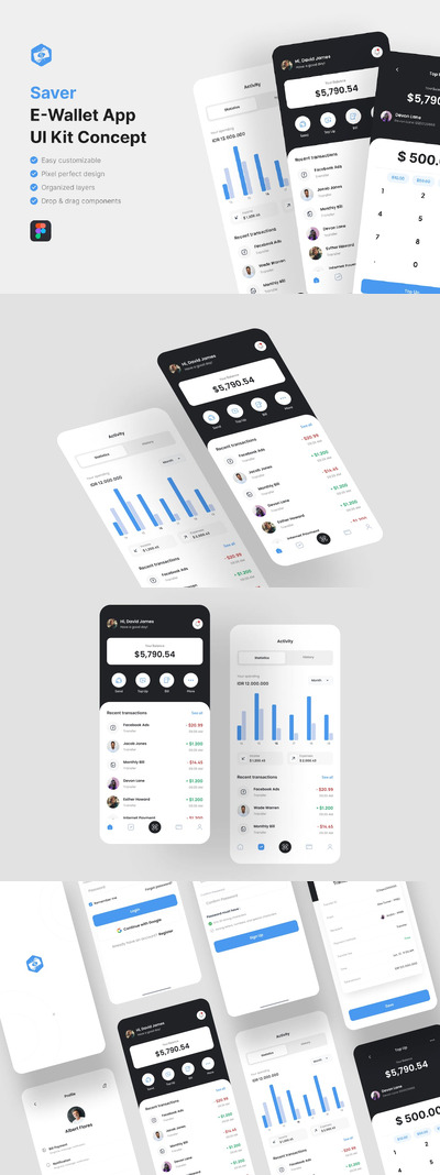 电子钱包应用App UI Kit (FIG)