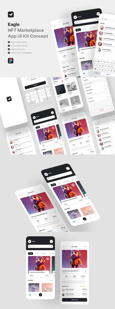 NFT应用App UI Kit (FIG)