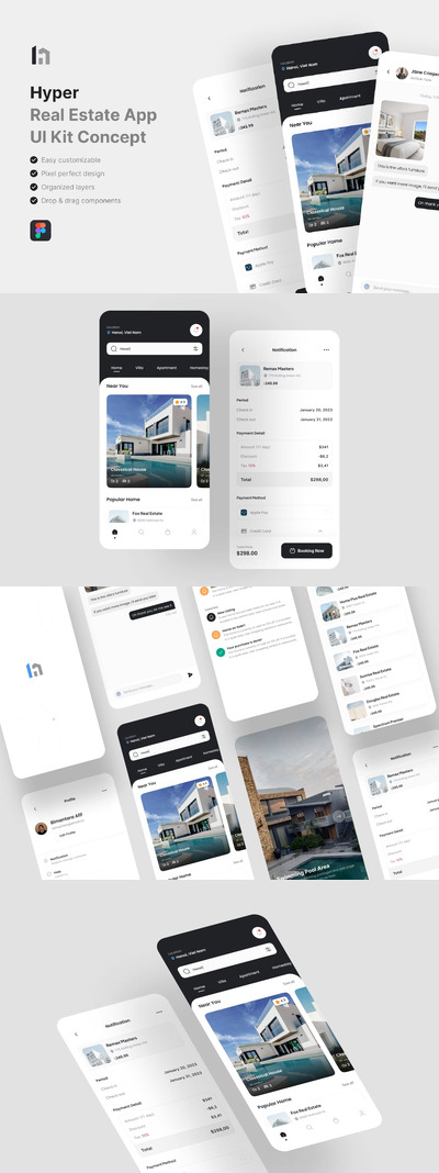 Hyper-房地产应用App UI Kit (FIG)