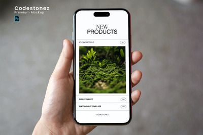 iPhone 手持手机样机 (PSD)