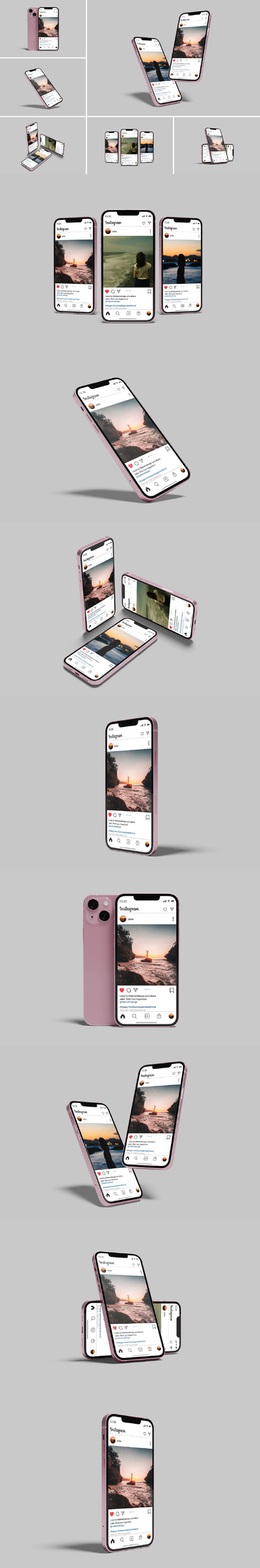 iPhone 13 手机样机 (PSD,JPG)