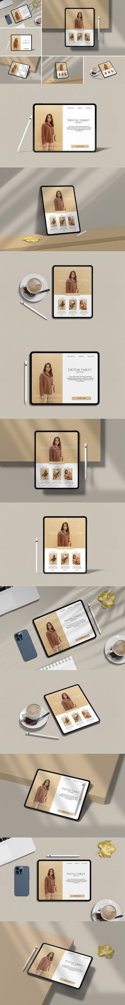 iPad Pro 平板电脑样机 (PSD,PDF)
