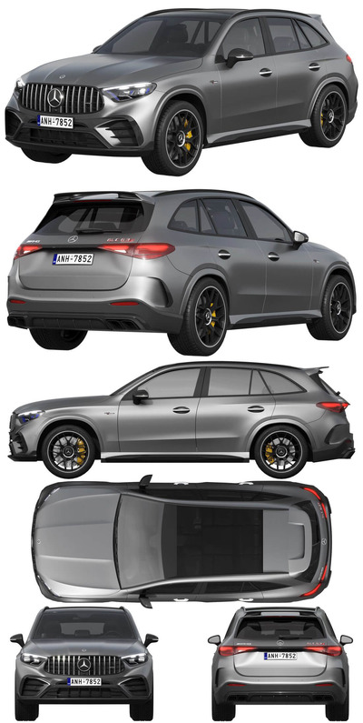 2023款奔驰Mercedes-Benz GLC63 S AMG电动汽车3D模型（FBX,MAX）