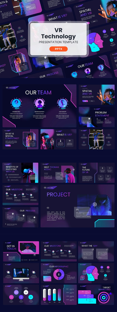 VR技术-技术介绍PPT模版 (PPTX)