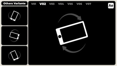 旋转手机示范教程动画AE模版 (AEP)
