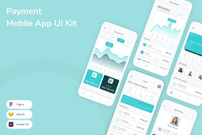 支付移动应用App UI Kit (SKETCH,FIG,XD)