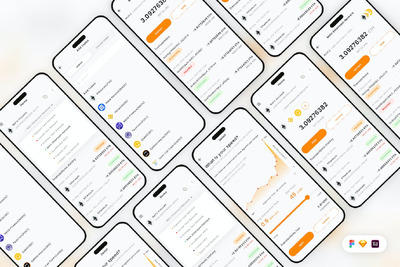 加密钱包和区块链应用App UI Kit (SKETCH,FIG,XD)