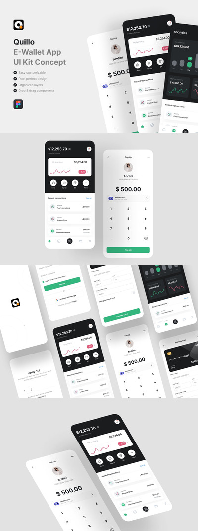 电子钱包应用App UI Kit (FIG)