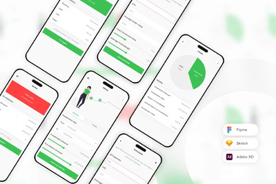 ROI和投资计算器移动应用App UI Kit (SKETCH,FIG,XD)