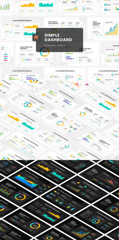 数据图表仪表板PPT模版 (PPTX)