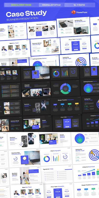 案例研究业务PPT模版 (PPTX)