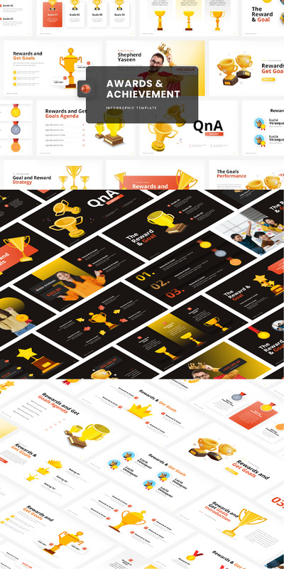 奖项和成就信息模板PPT模版 (PPTX)