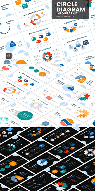 圆图信息图PPT模版 (PPTX)