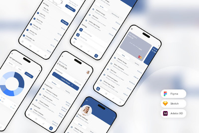 税务计算器和管理移动应用 App UI Kit (SKETCH,FIG,XD)