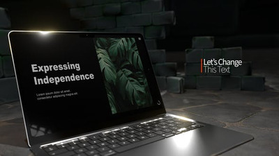 笔记本电脑实物模型AE动画 (AEP)