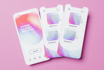 手机屏幕实物模型样机 (PSD)