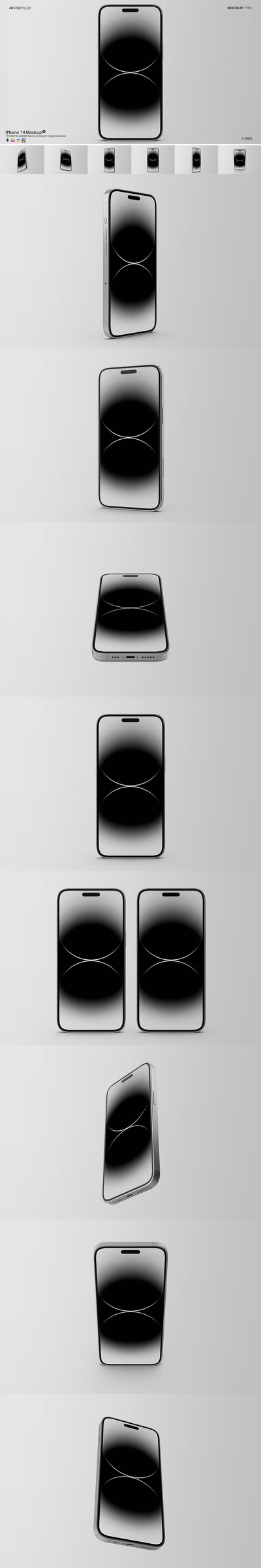 iPhone 14 手机样机模型 (PSD)