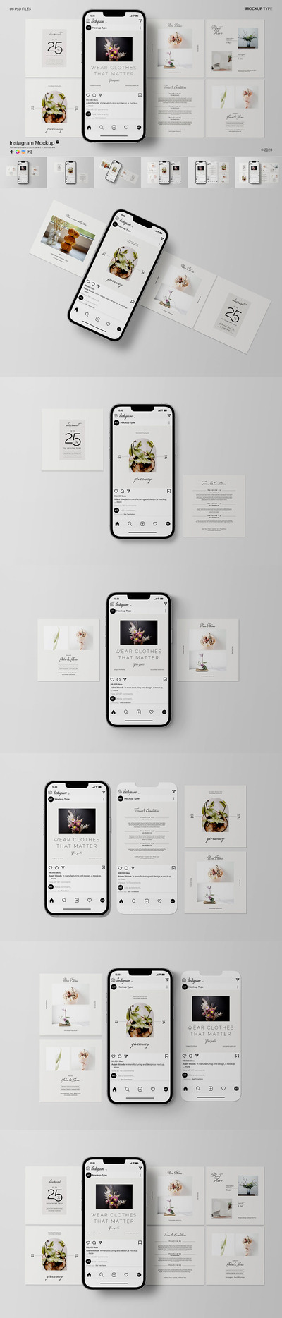 Instagram手机发布实物模型样机 (PSD)