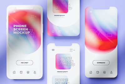 手机屏幕实物模型样机 (PSD)