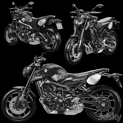 Yamaha MT-09摩托车3D模型（OBJ,FBX,MAX）