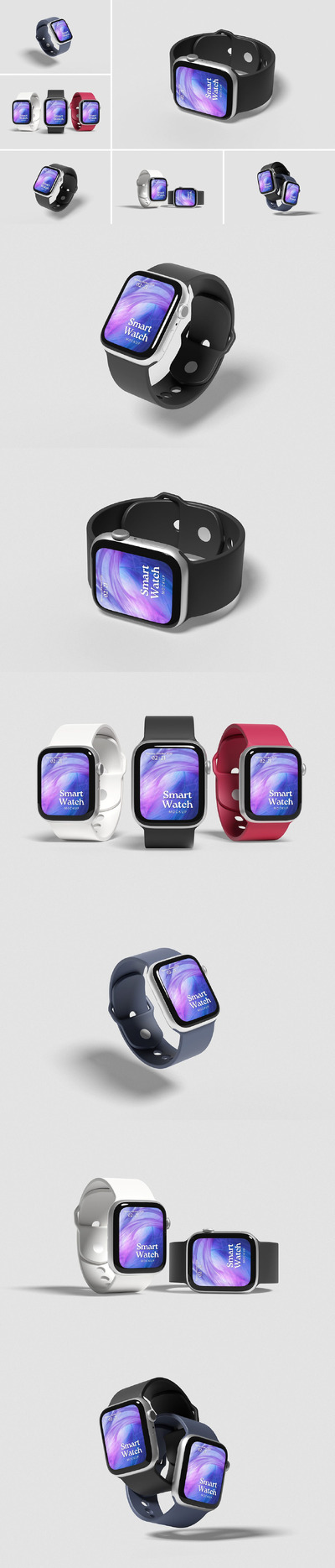 智能手表样机或 Apple Watch 样机 (PSD,PDF)