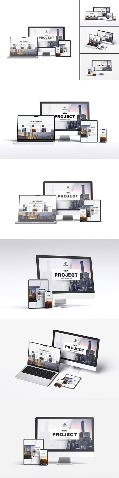 多设备逼真手机&电脑样机 (PSD,PDF)