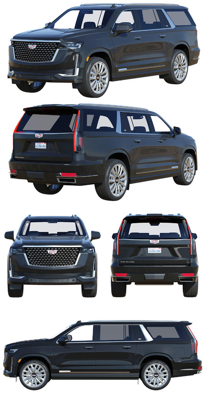 2021款凯迪拉克凯雷德Cadillac Escalade豪华ESV汽车3D模型（OBJ,MAX）