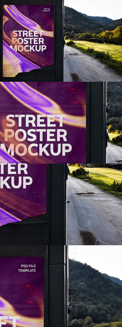 街头海报样机 - EGLS (PSD)