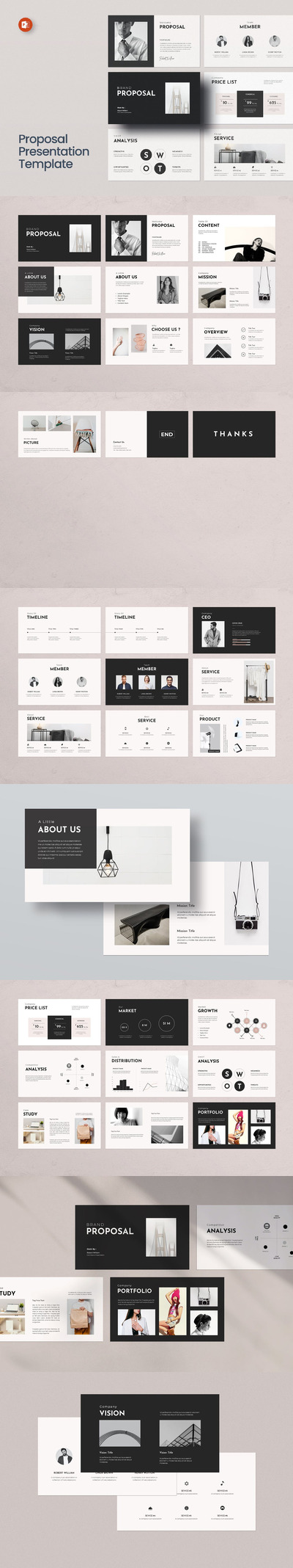 优雅高端多用途的高品质powerpoint幻灯片演示模板（pptx）