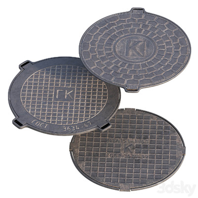 下水道井盖3D模型（OBJ,MAX）