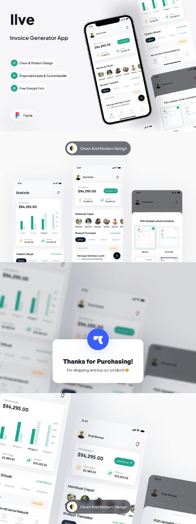 发票生成器应用 App UI kit (FIG)