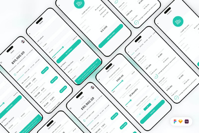 贷款助理移动应用 App UI kit (SKETCH,FIG,XD)