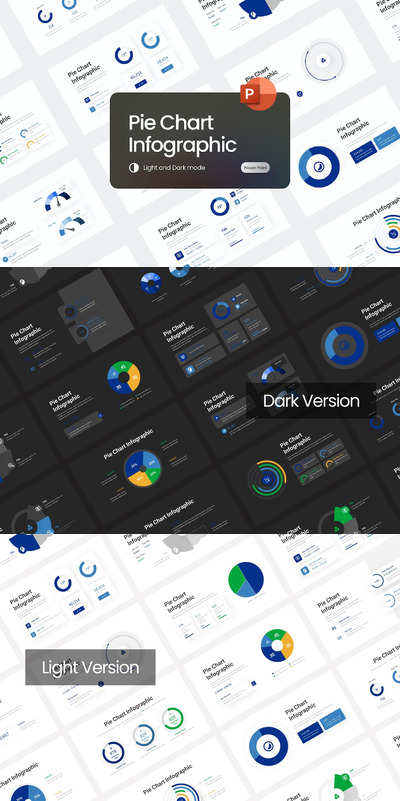饼图数据财务 PowerPoint演示模板 (PPTX)