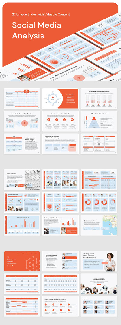 PowerPoint SMM 社交媒体分析 (PPTX,PDF)