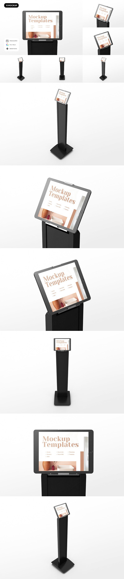 黑色通用平板电脑支架样机 (PSD)