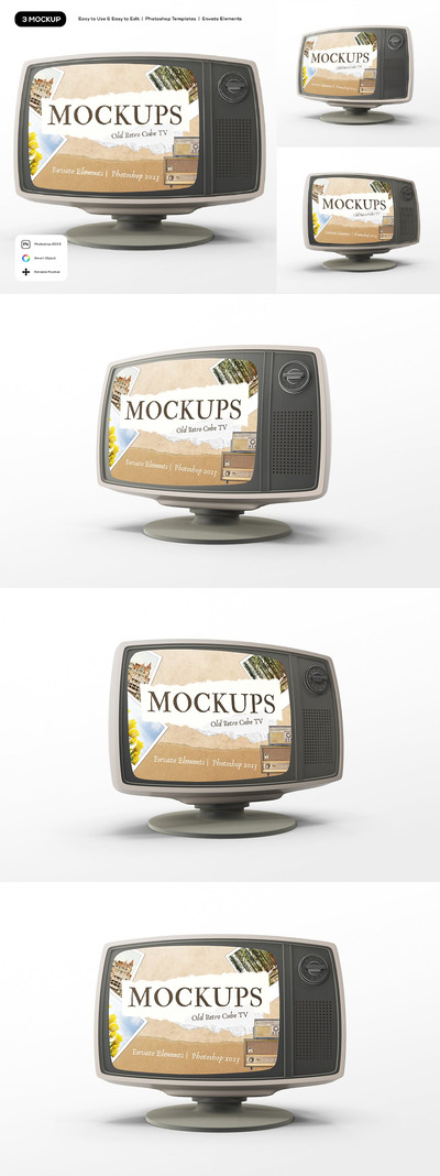 旧复古立方体电视样机（PSD） (PSD)