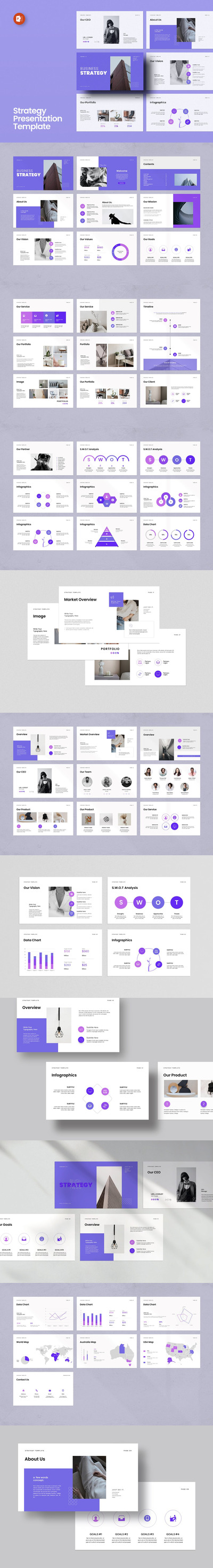 商业策略 PowerPoint演示模板 (PPTX)