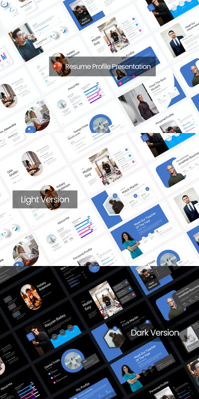 简历团队员工简介 PowerPoint演示模板 (PPTX)