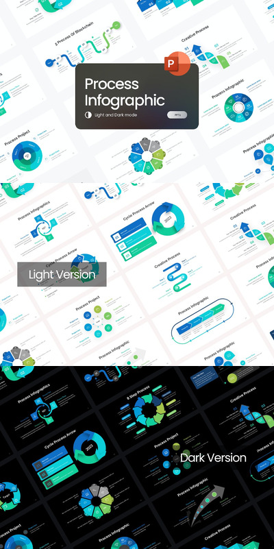 步骤过程信息图 PowerPoint 模板 (PPTX)