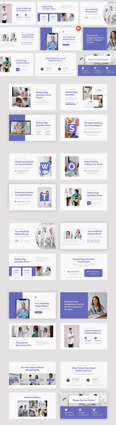 检查健康医疗PowerPoint模板 (PPTX)