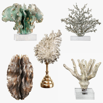 珊瑚礁雕塑装饰品3D模型（OBJ,MAX）