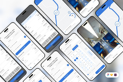 火车票预订移动应用 App UI Kit (SKETCH,FIG,XD)