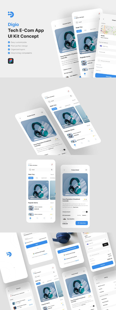 电子商务应用 App UI Kit (FIG)